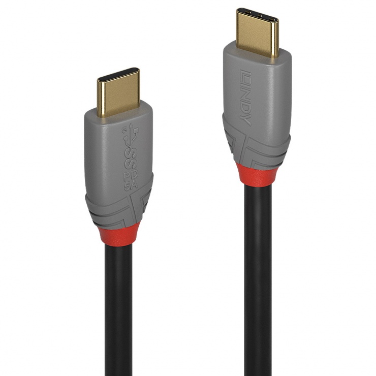 Imagine Cablu USB 3.2 tip C la tip C 4K60Hz/100W PD Anthra Line 0.5m, Lindy L36900